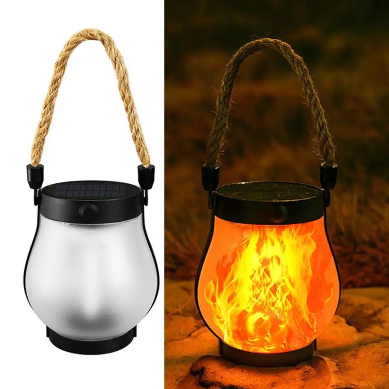 Solar Lantern Hanging - Solar Flame Lamp USB Oplaadbare Campinglamp