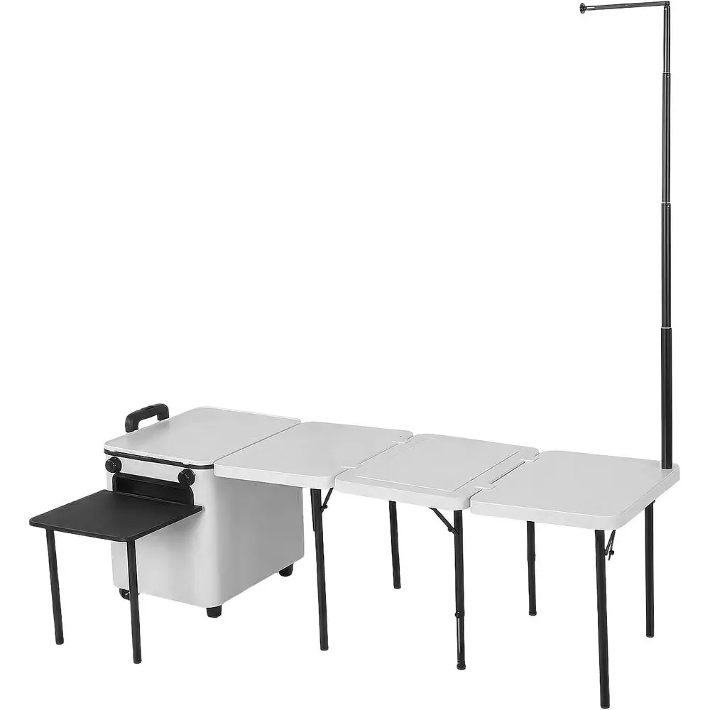 Outdoor Lighting Pole - Draagbare opvouwbare campingkeuken met wielen, lichtmasten