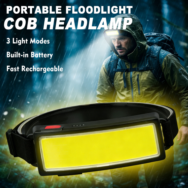 Led Flood Light - Krachtige COB LED-koplamp 4 verlichtingsmodi Snelle