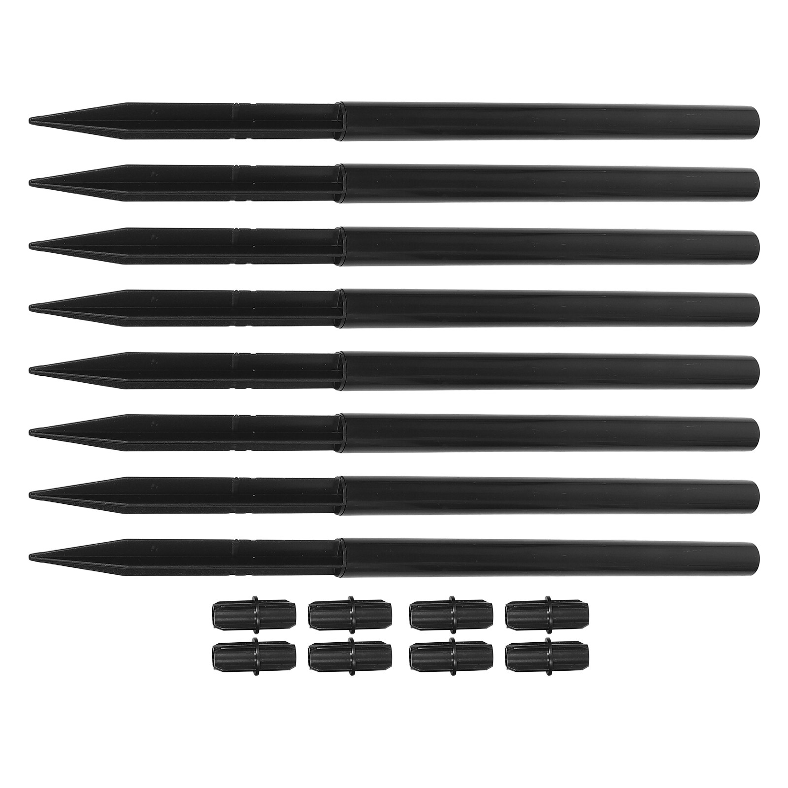 Outdoor Lighting Black - 8-delige set zwarte plastic grondpennen voor