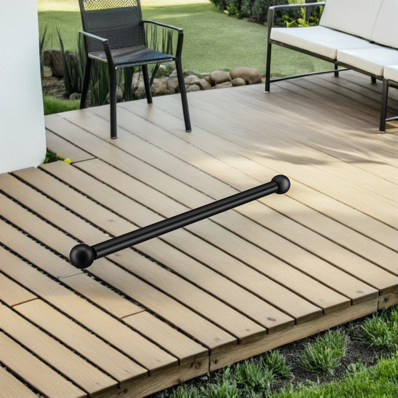Outdoor Lighting Black - 2 stuks lampenpaal-kruisarm, zwart metaal, vervangende
