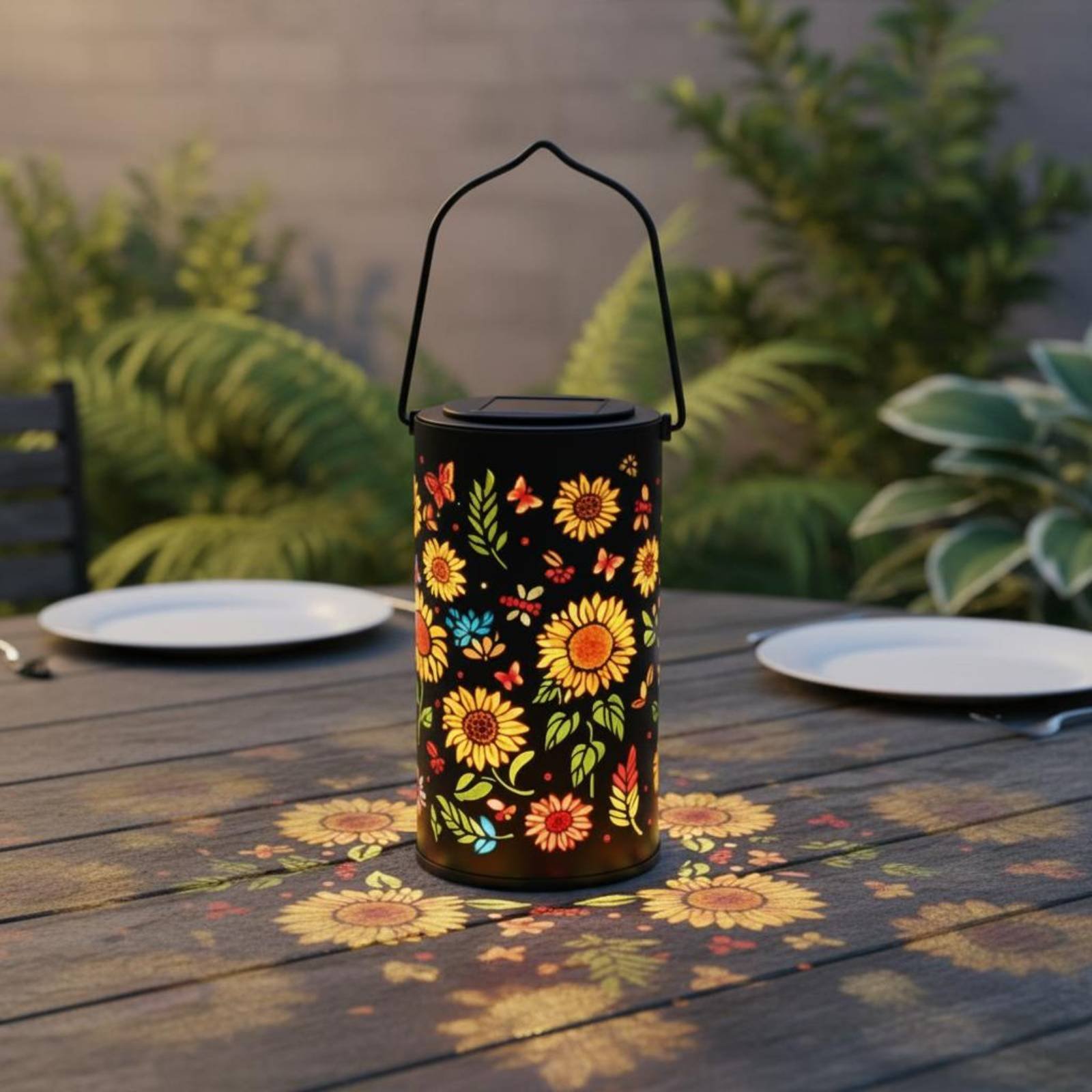 Solar Lantern Hanging - Kleurrijke Sunburst Solar Lantern Eco-vriendelijke hangende