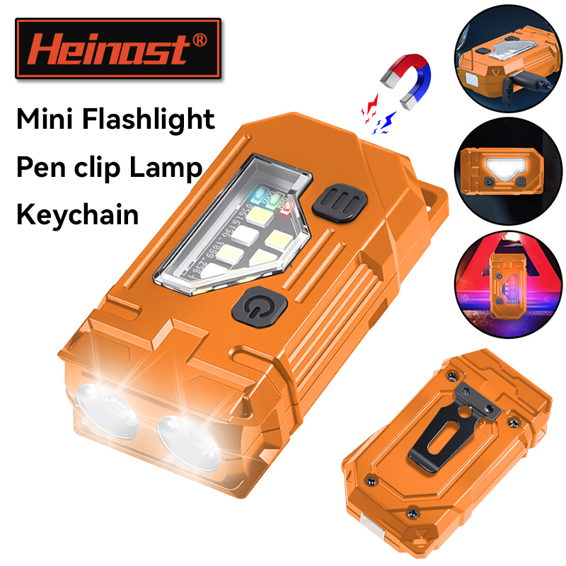 Outdoor Lighting Black - Mini sleutelhanger EDC zaklamp Oplaadbare magnetische