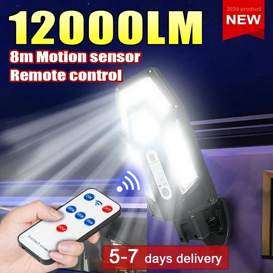 Led Flood Light - 12000LM krachtige zonne-wandlamp met afstandsbediening buiten