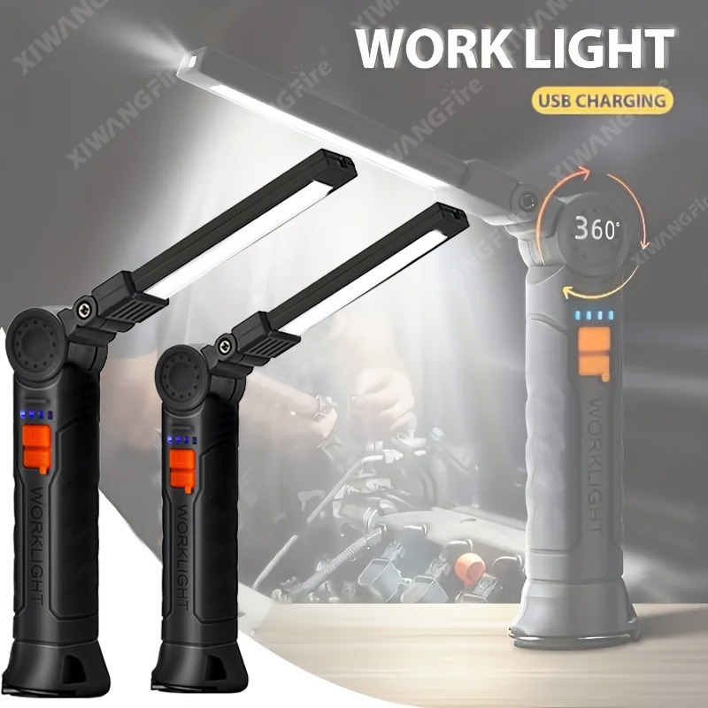 Outdoor Lighting House - Oplaadbare LED-zaklamp Werklamp met magneet en