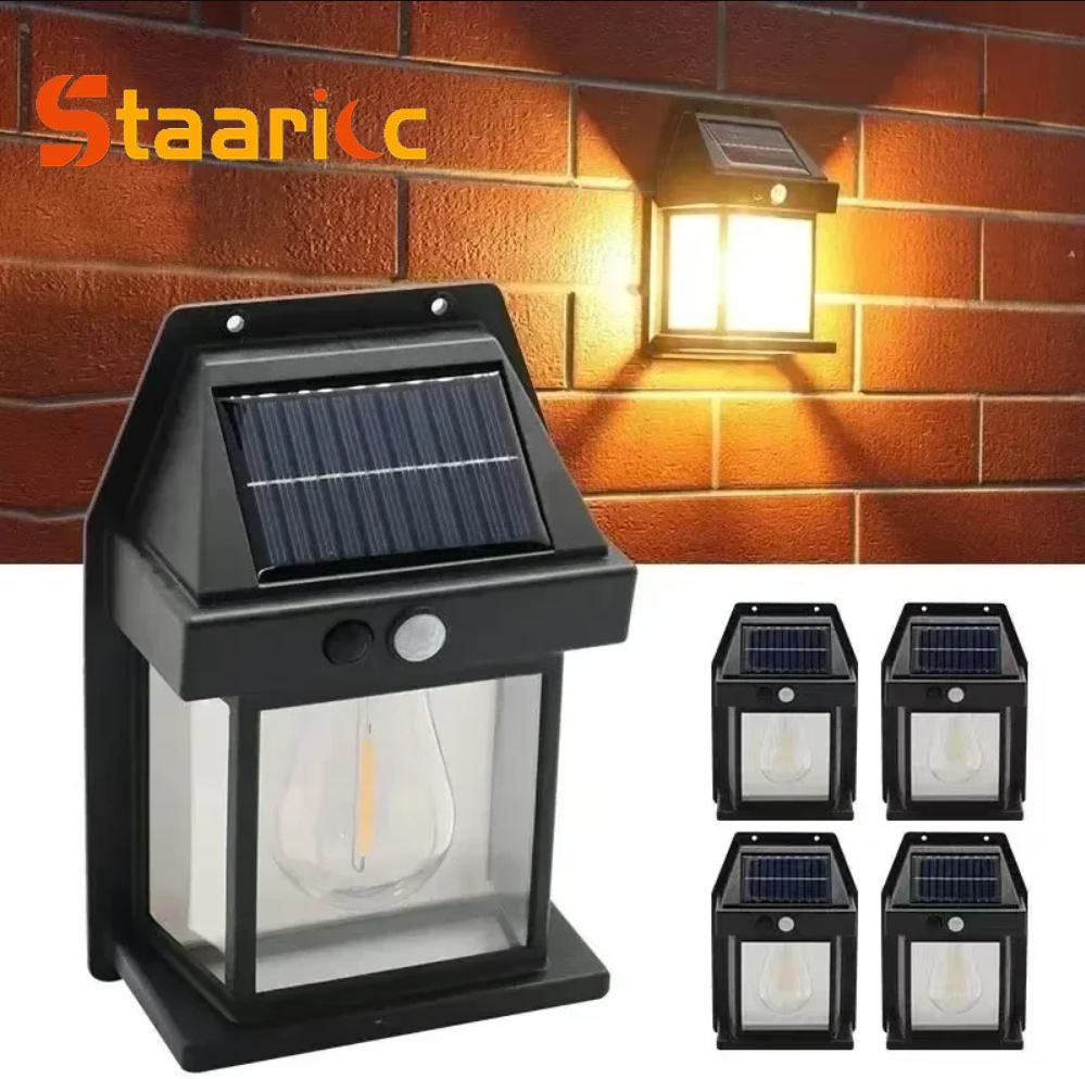 Outdoor Lighting Garage - Buitenlamp met zonne-energie, tungsten, bewegingsmelder, IP65