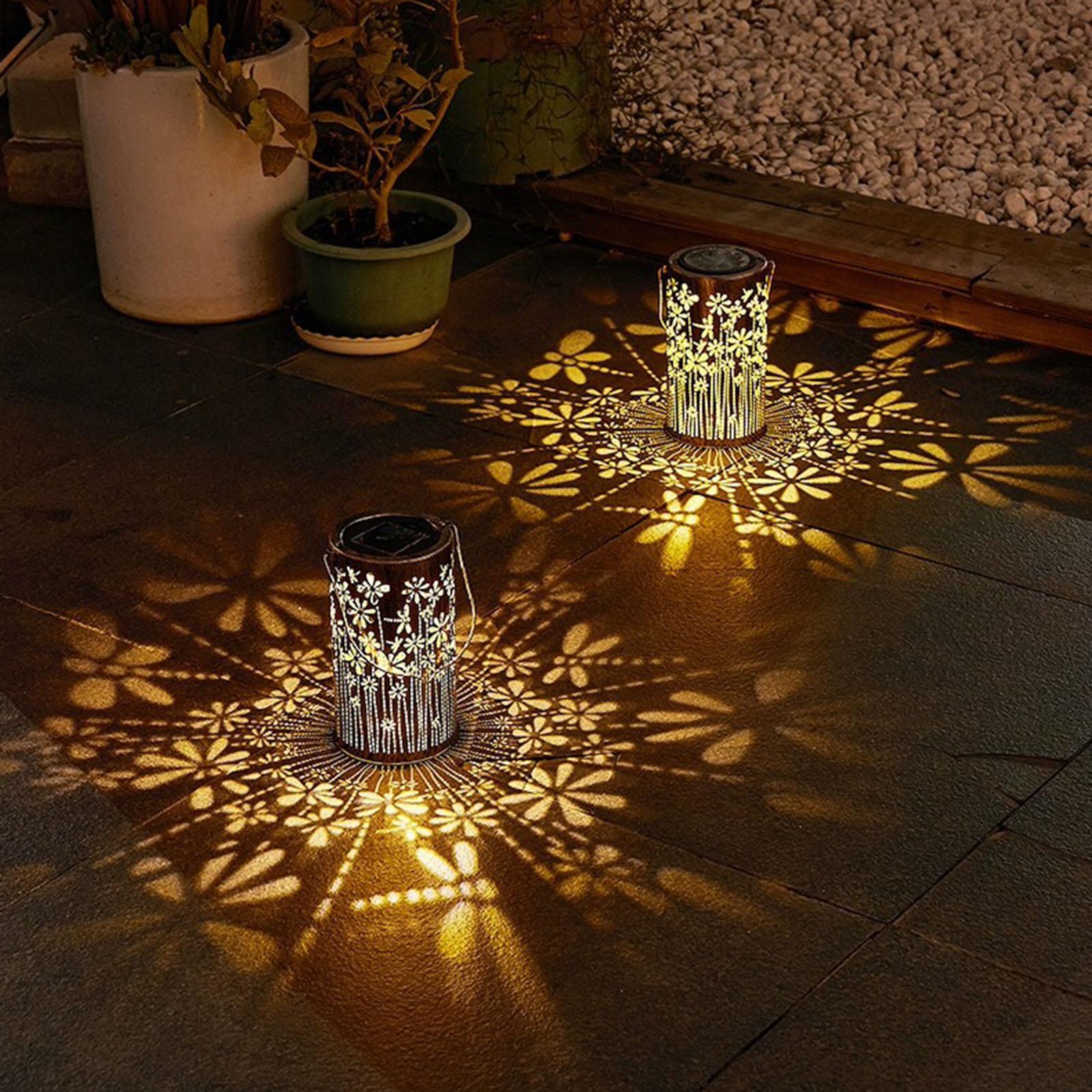 Outdoor Lighting House - Zonne-lantaarns Kleurrijke metalen bloemlampen Zonne-verlichting Buitenpad