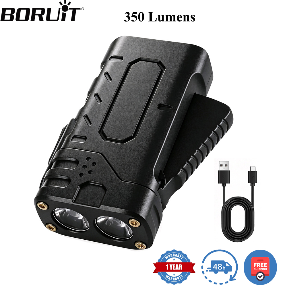 Outdoor Lighting Black - BORUIiT Handkruk EDC LED-zaklamp Type-C Oplaadbare