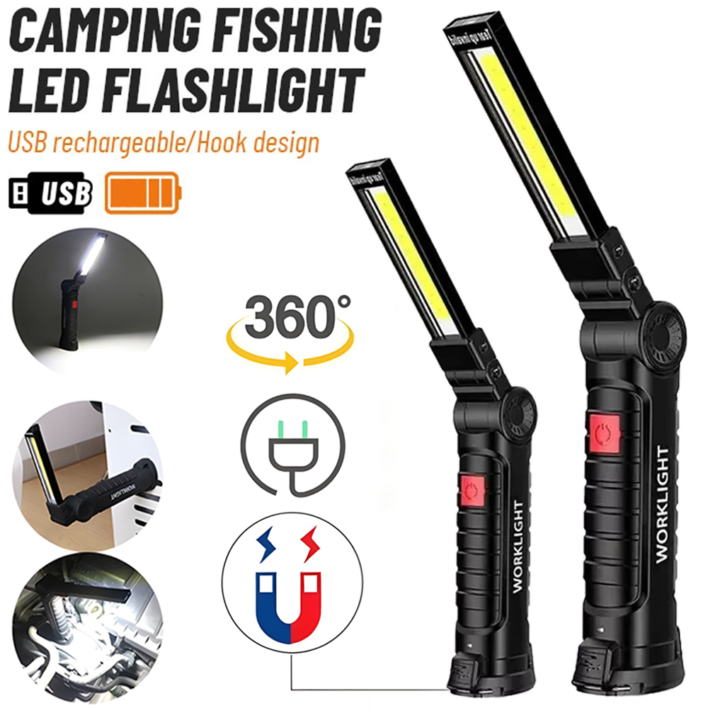 Outdoor Lighting House - LED COB-zaklamp USB oplaadbare zaklampinspectielamp met