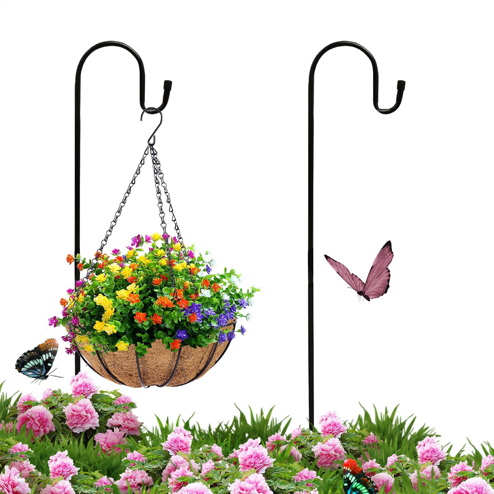 Outdoor Lighting Pole - Vogelvoederhaak 47 inch metalen zonnelamp paal