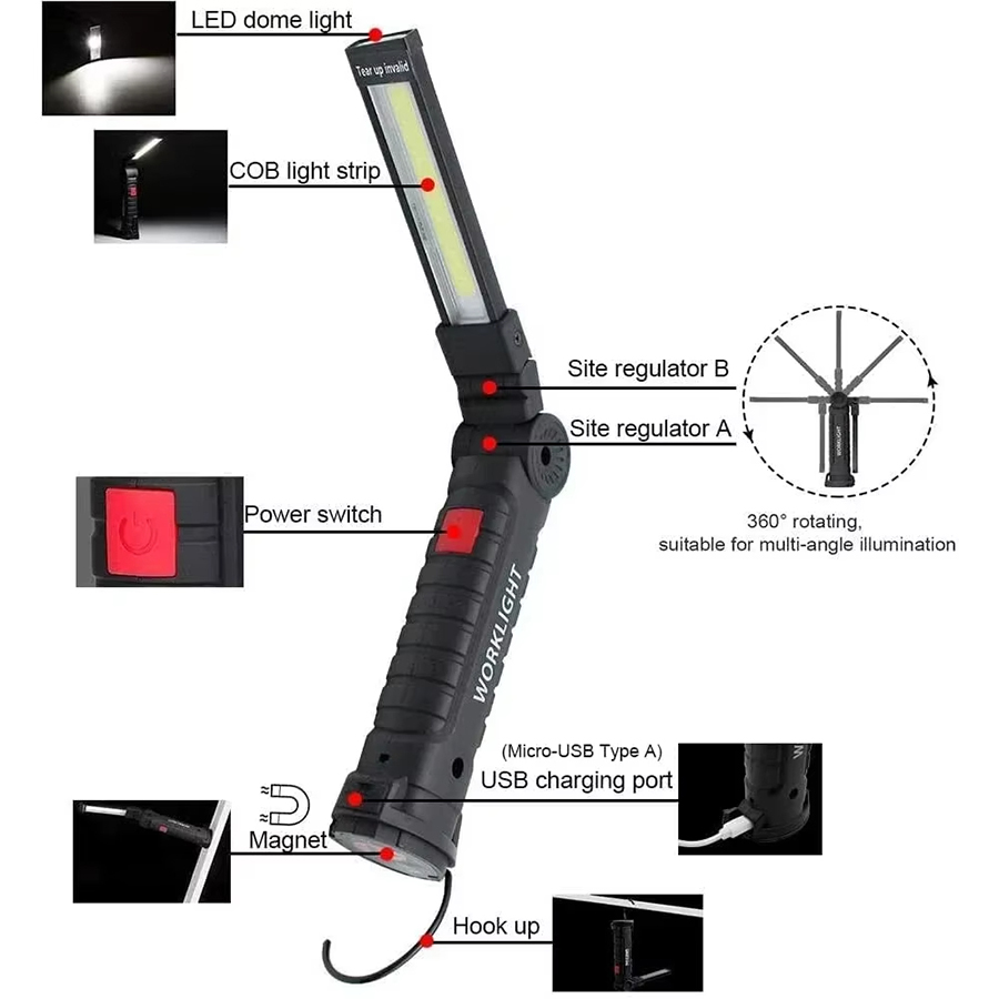 Draagbare LED-zaklamp met magn - Outdoor Lighting House recensie en prijs