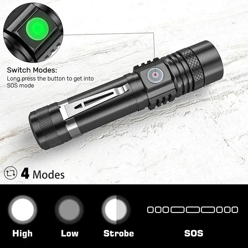 Oplaadbare T6 Handzaklamp Gebr - Outdoor Lighting Black recensie en prijs