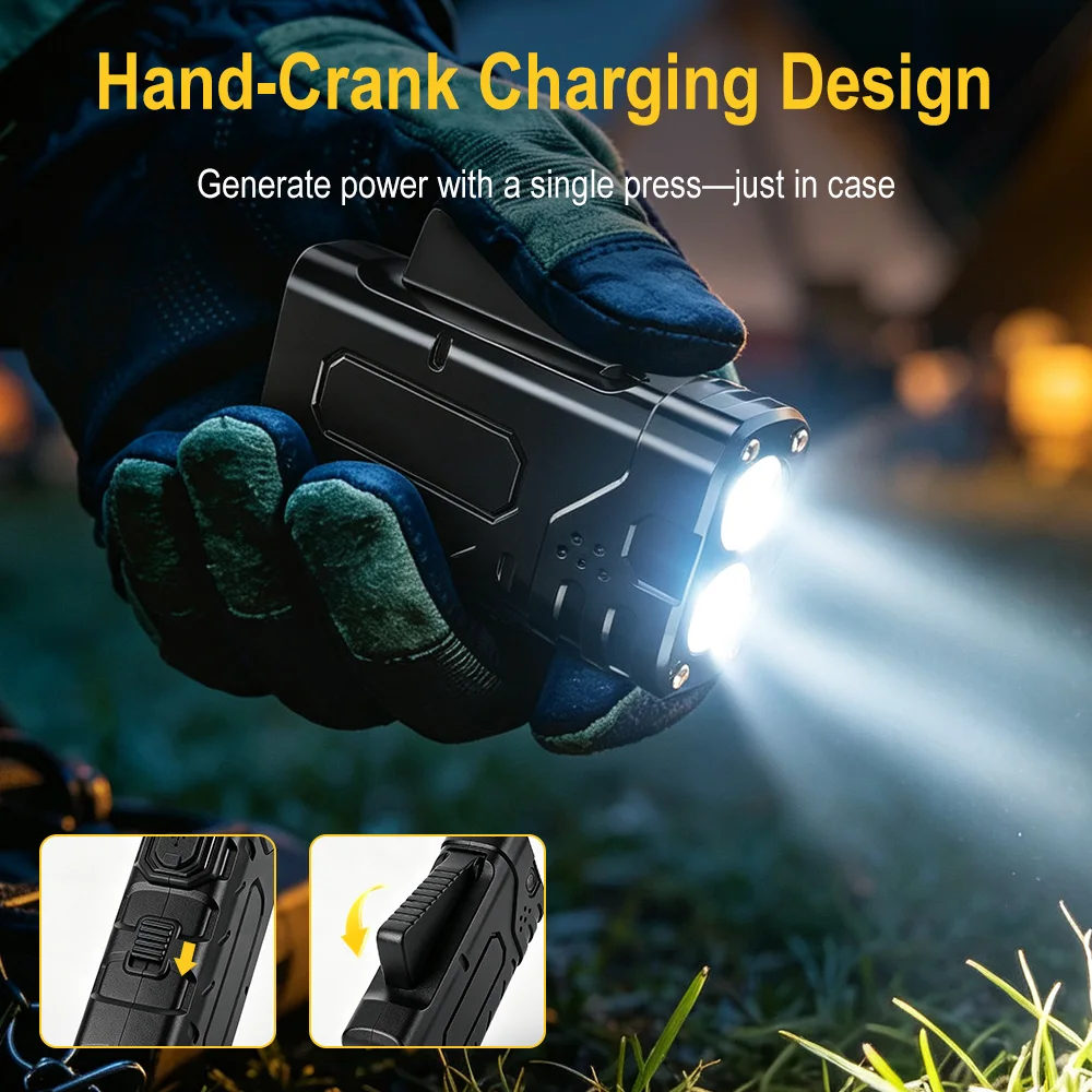 BORUIiT Handkruk EDC LED-zakla - Outdoor Lighting Black recensie en prijs