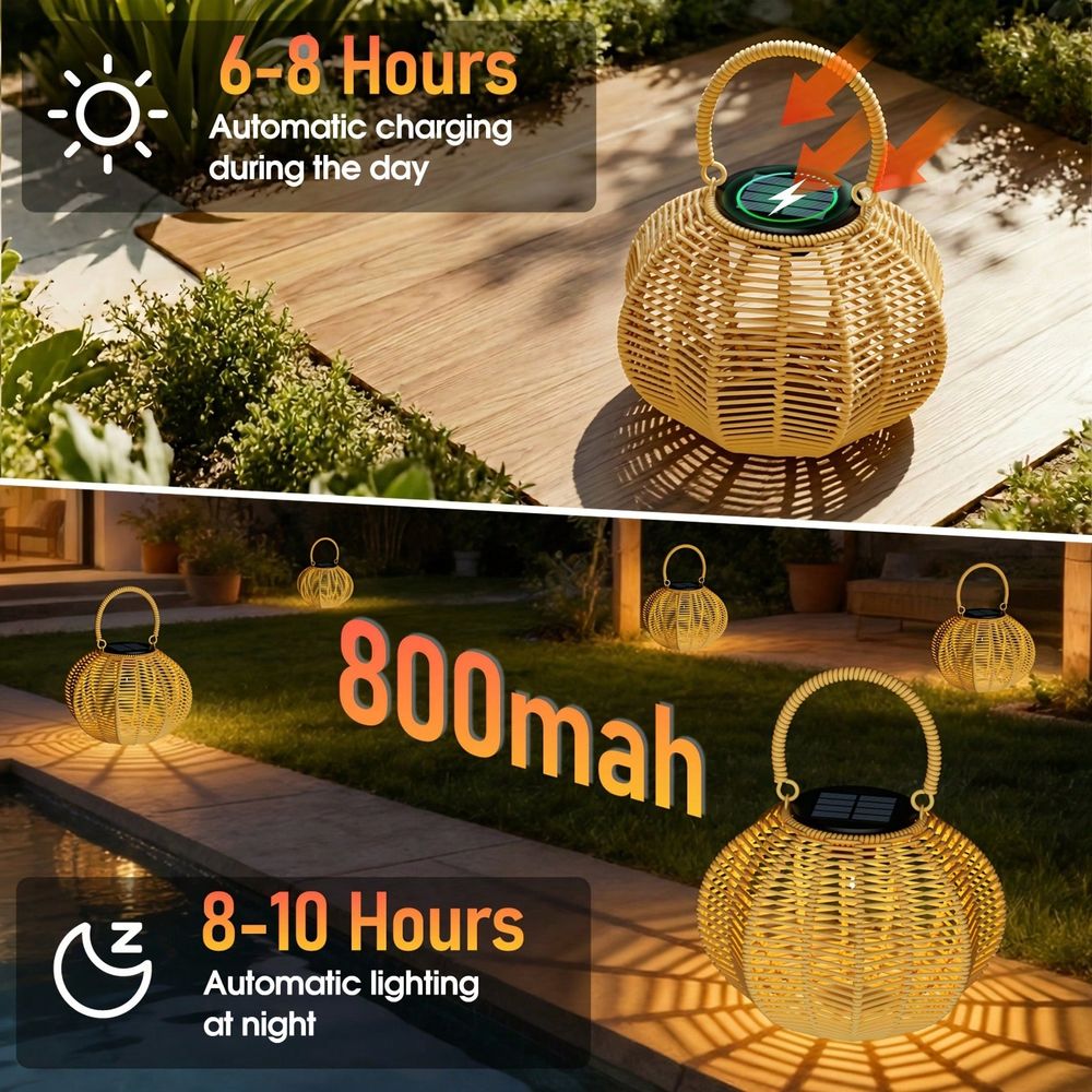 Rotan zonne-omgevingslicht voo - Solar Lantern Hanging recensie en prijs