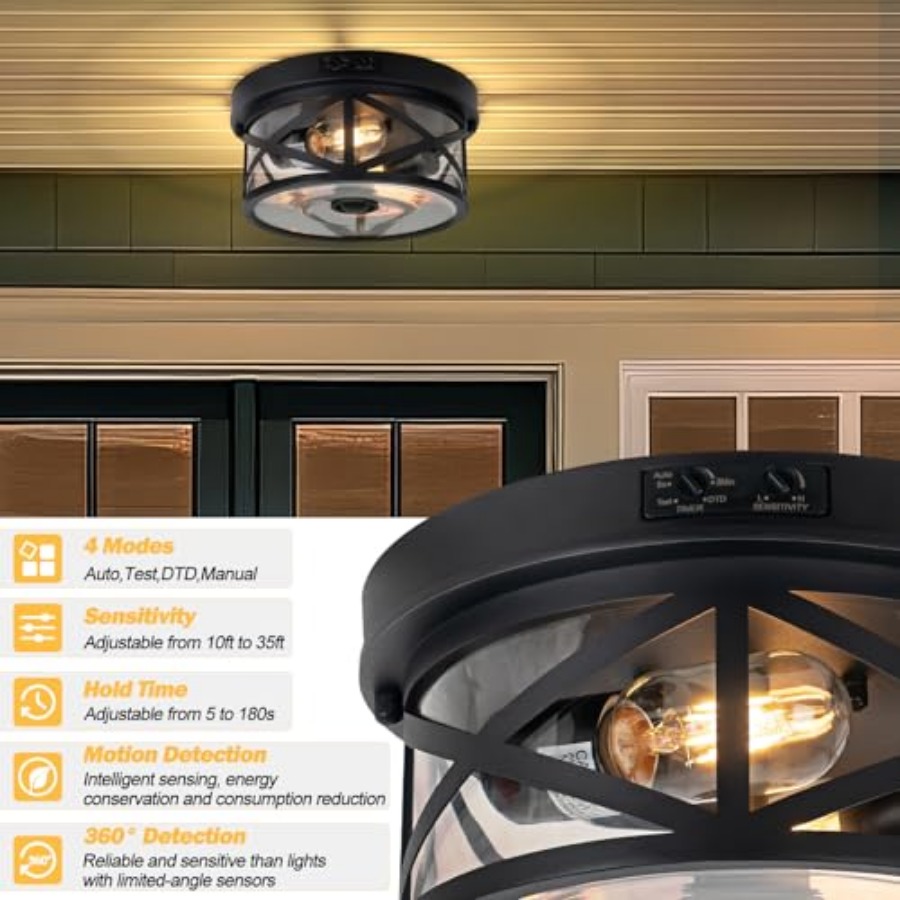 Buitenplafondlamp met beweging - Outdoor Lighting Black recensie en prijs
