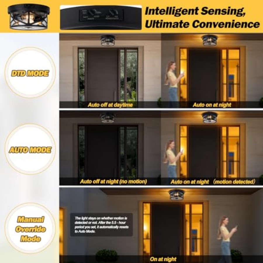 Buitenplafondlamp met beweging - Outdoor Lighting Black recensie en prijs