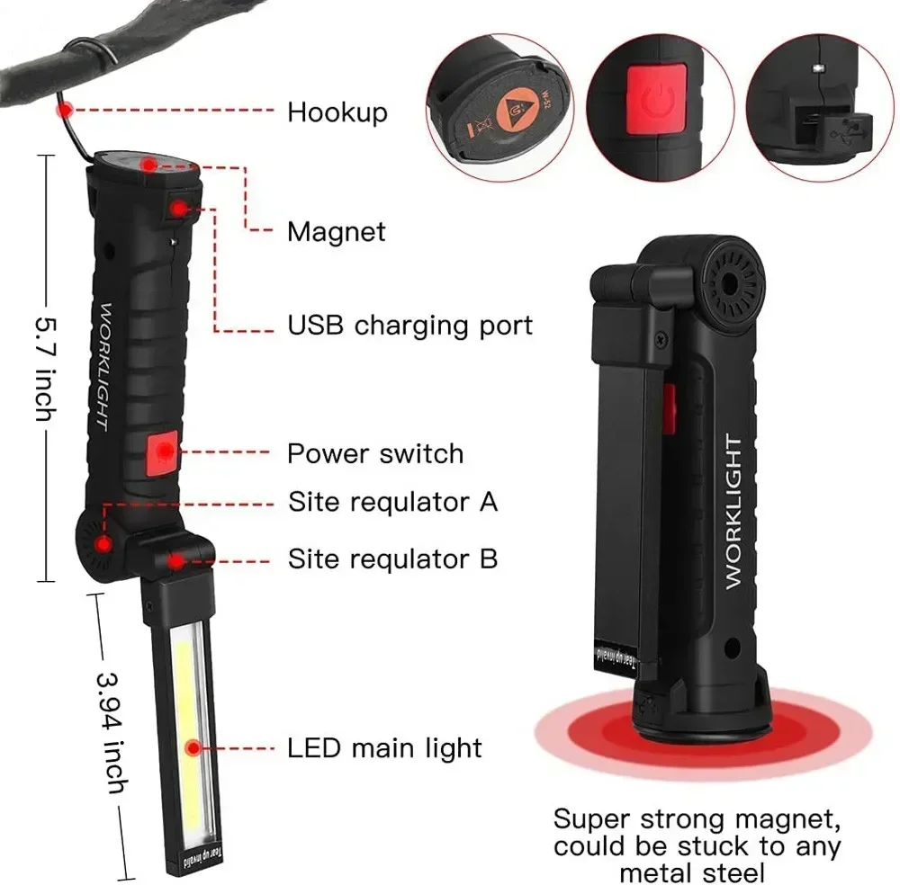 LED COB-zaklamp USB oplaadbare - Outdoor Lighting House recensie en prijs