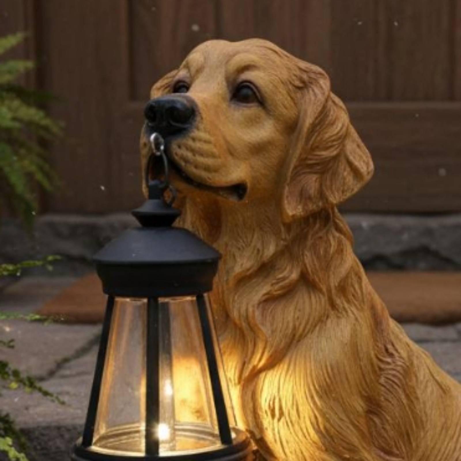 Decoratieve hars honden tuin-  - Solar Lantern Hanging recensie en prijs