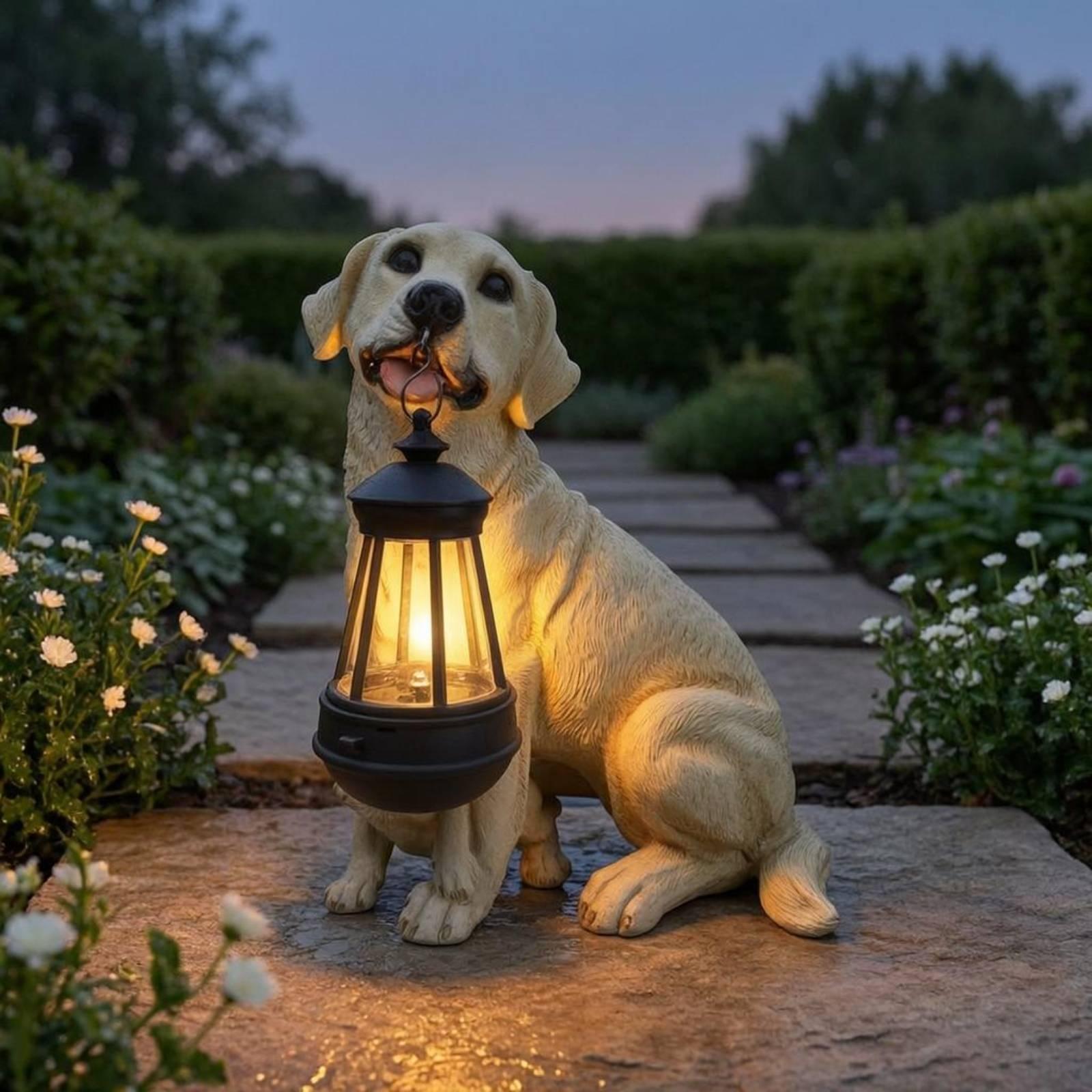 Decoratieve hars honden tuin-  - Solar Lantern Hanging recensie en prijs